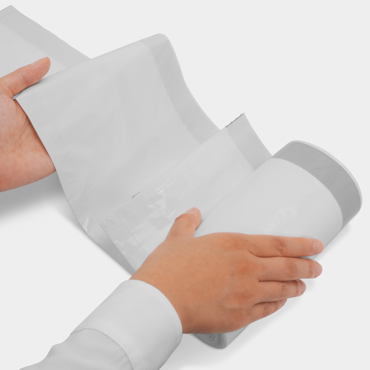 ひも付きゴミ袋 つるつるタイプ 乳白色 45L