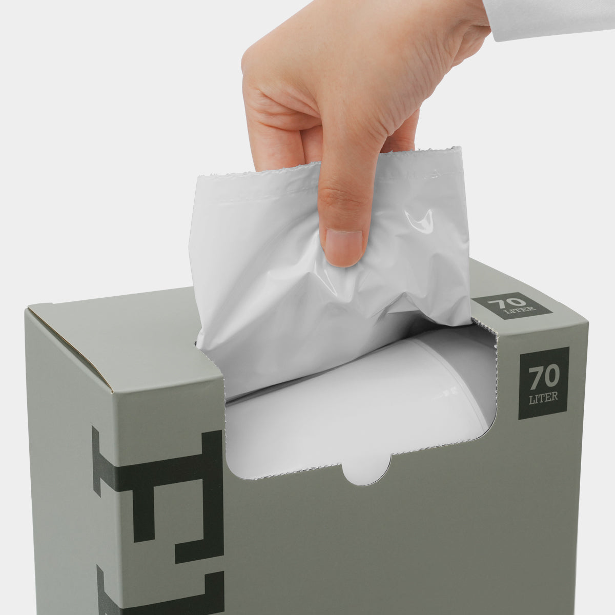 ひも付きゴミ袋 つるつるタイプ 乳白色 70L