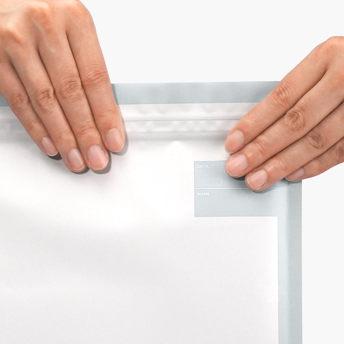 食品保存袋 ダブルジッパー付き フラットサイズ ホワイト