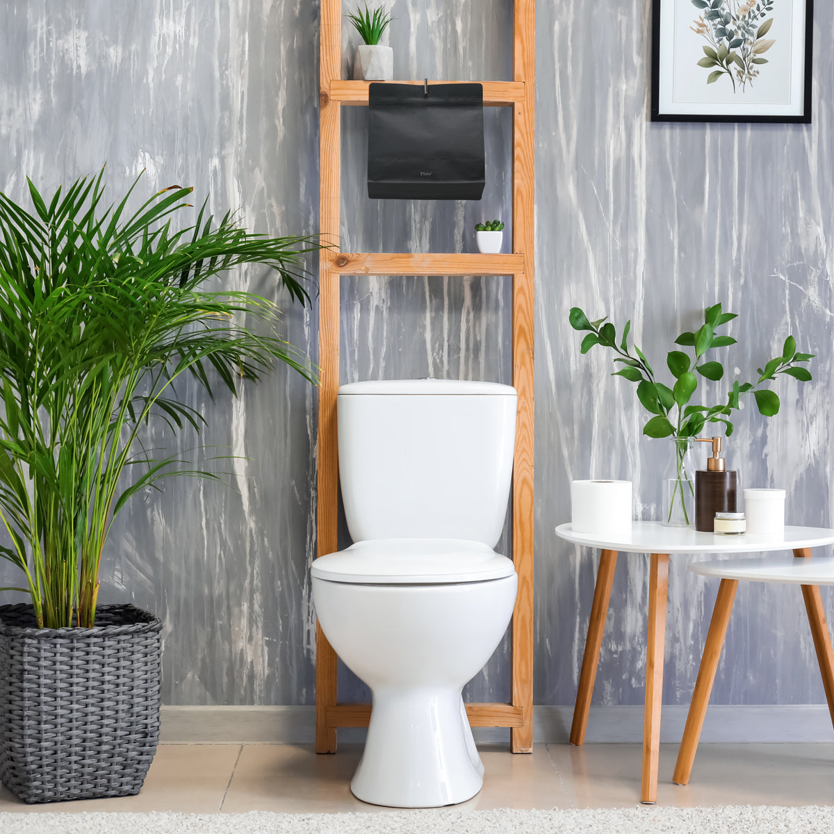 強力防臭袋 穴付きチャック付き Lサイズ ブラック