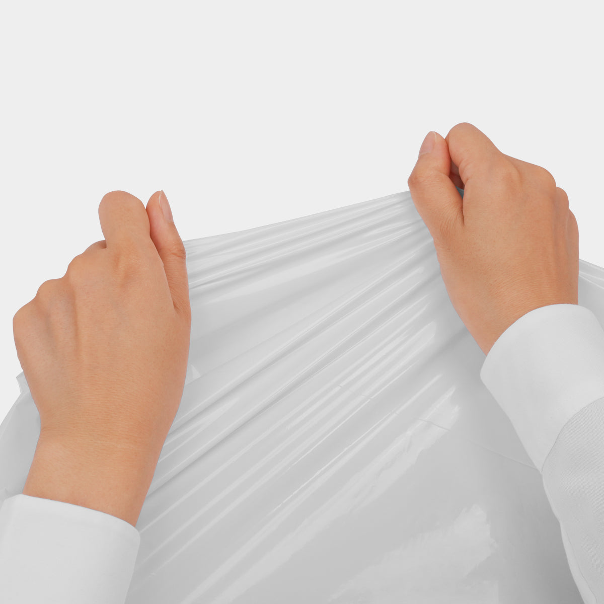 ひも付きゴミ袋 つるつるタイプ 乳白色 45L