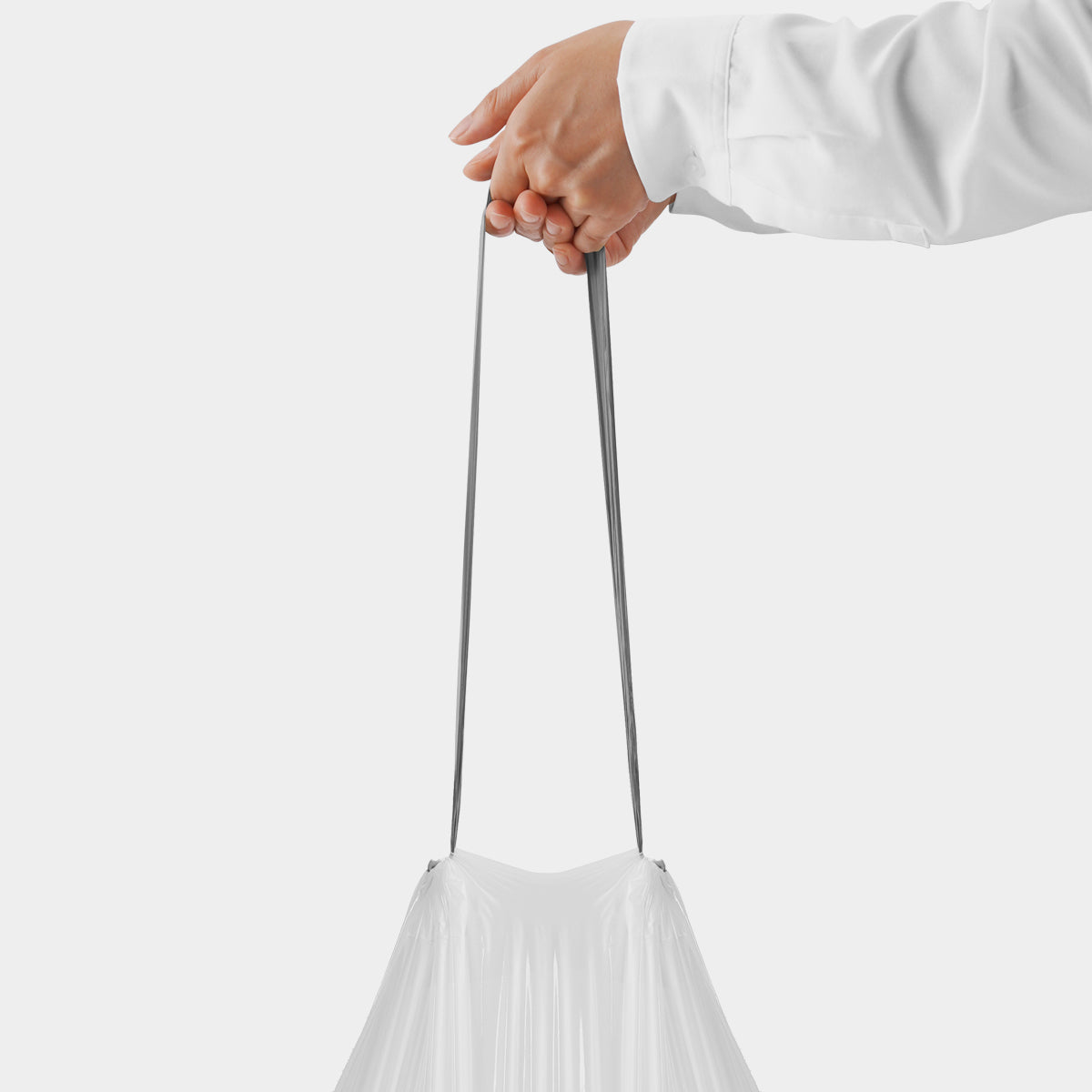 ひも付きゴミ袋 つるつるタイプ 乳白色 45L